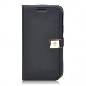 Der-Ailun Diary Case - кожен калъф, тип портфейл за Samsung Galaxy Core i8260 (черен)