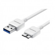 Samsung USB 3.0 DataCable - оригинален кабел за Samsung Galaxy Note 3, Galaxy S5, Samsung Galaxy S5 Neo (150 см.) - бял 1