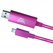 Blue Bridge Luminous Lightning to USB Cable - светещ USB кабел за iPhone, iPad и iPod (розов)