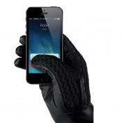 Mujjo Leather Crochet Touchscreen Gloves - луксозни кожени ръкавици за тъч екрани (размер 8)
