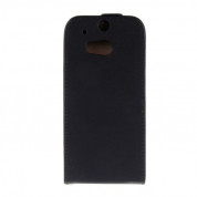 Leather Flip Case - вертикален кожен калъф с капак за HTC ONE 2 M8 (черен) 1