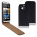 Leather Flip Case - вертикален кожен калъф с капак за HTC ONE 2 M8 (черен) 1