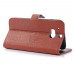 Wallet Flip Case - кожен калъф, тип портфейл и поставка за HTC ONE 2 M8 (кафяв) 3
