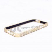 NYX Crystal Bumper - луксозен метален бъмпер с кристали за iPhone 5S, iPhone 5, iPhone SE (златист)
