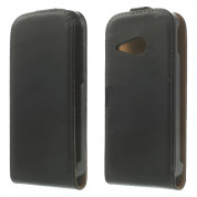 Leather Flip Case - вертикален кожен калъф за HTC ONE 2 M8 Mini (черен)