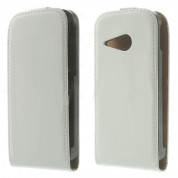 Leather Flip Case - вертикален кожен калъф за HTC ONE 2 M8 Mini (бял)