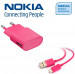 Nokia Fast USB Charger AC-50E - захранване за ел. мрежа и кабел MicroUSB за мобилни телефони Nokia (червен) 3