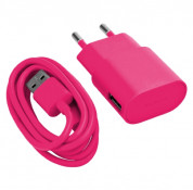 Nokia Fast USB Charger AC-50E - захранване за ел. мрежа и кабел MicroUSB за мобилни телефони Nokia (червен)