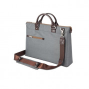 Moshi Urbana Slim Laptop Briefcase - стилна кожена чанта за MacBook Pro 15 и лаптопи до 15.4 ин. (сив)