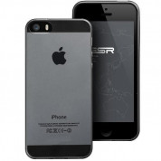 Ultra-Slim Case - тънък силиконов (TPU) калъф (0.3 mm) за iPhone 5, iPhone 5S, iPhone SE (черен-прозрачен) 1