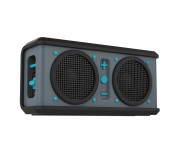 Skullcandy Air Raid Bluetooth Speaker - ударо и водоустойчива безжична уникална аудио система за мобилни устройства (син-сив) 1