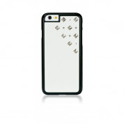 Bling My Thing Metallic Polar Blizzard - кожен кейс с кристали Сваровски за iPhone 6, iPhone 6S (бял-черен)