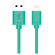 iLuv Premium Lightning Cable - USB кабел за iPhone 5, iPhone 5S, iPhone SE, iPhone 5C, iPod Touch 5, iPod Nano 7, iPad 4 и iPad Mini, iPad mini 2, iPad mini 3 (зелен)