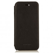 Knomo Leather Folio Case - флип кожен (естествена кожа) калъф за iPhone 6, iPhone 6S (черен)