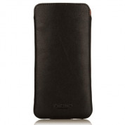 Knomo Leather Slim Sleeve - кожен калъф от естествена кожа за iPhone 8, iPhone 7, iPhone 6, iPhone 6S (черен)