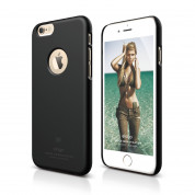 Elago S6 Slim Fit Case + HD Clear Film - качествен кейс и HD покритие за iPhone 6, iPhone 6S (черен)
