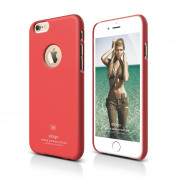 Elago S6 Slim Fit Case + HD Clear Film - качествен кейс и HD покритие за iPhone 6, iPhone 6S (светлочервен)