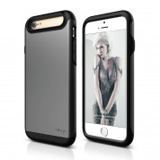 Elago S6 Duro Case - уникален удароустойчив хибриден кейс + HD покритие за iPhone 6, iPhone 6S (сив)