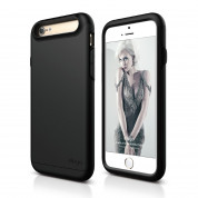 Elago S6 Duro Case - уникален удароустойчив хибриден кейс + HD покритие за iPhone 6, iPhone 6S (черен)