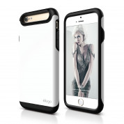Elago S6 Duro Case - уникален удароустойчив хибриден кейс + HD покритие за iPhone 6, iPhone 6S (бял)