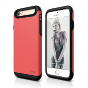 Elago S6 Duro Case - уникален удароустойчив хибриден кейс + HD покритие за iPhone 6, iPhone 6S (червен)