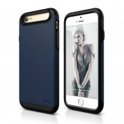 Elago S6 Duro Case - уникален удароустойчив хибриден кейс + HD покритие за iPhone 6, iPhone 6S (индиго)