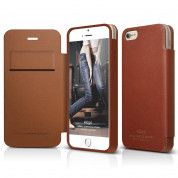 Elago S6 Leather Flip Case Limited Edition - луксозен кожен калъф от естествена кожа + HD покритие за iPhone 6, iPhone 6S