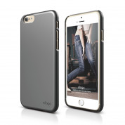 Elago S6 Slim Fit 2 Case + HD Clear Film - качествен кейс и HD покритие за iPhone 6, iPhone 6S (сив)