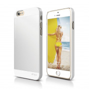 Elago S6 Outfit Aluminum + HD Clear Film - алуминиев кейс и HD покритие за iPhone 6, iPhone 6S (бял)