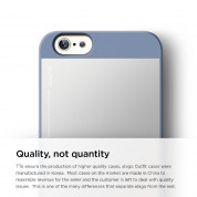 Elago S6 Outfit Aluminum + HD Clear Film - алуминиев кейс и HD покритие за iPhone 6, iPhone 6S (син-сребрист) 7