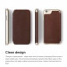 Elago S6 Leather Flip Case Limited Edition - луксозен кожен кейс от естествена кожа + HD покритие за iPhone 6, iPhone 6S (кафяв-златист) 3