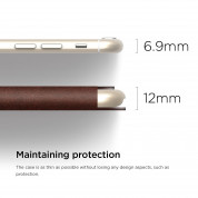 Elago S6 Leather Flip Case Limited Edition - луксозен кожен кейс от естествена кожа + HD покритие за iPhone 6, iPhone 6S (кафяв-златист) 1