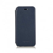 Knomo Leather Folio Case - флип кожен (естествена кожа) калъф за iPhone 6, iPhone 6S (син)