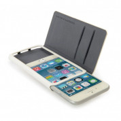 Tucano Leggero booklet case - кожен флип калъф за iPhone 6, iPhone 6S (бял) 4