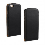 Leather Flip Case - вертикален кожен калъф за iPhone 6 Plus, iPhone 6S Plus (черен)