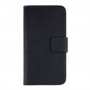 Wallet Flip Case - кожен калъф, тип портфейл за Samsung Galaxy Alpha SM-G850 (черен)