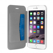 Puro Wallet Booklet - кожен флип калъф и стойка за iPhone 6, iPhone 6S (бял) 5