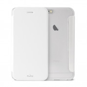 Puro Wallet Booklet - кожен флип калъф и стойка за iPhone 6, iPhone 6S (бял)