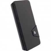 Krusell Kalmar Wallet Case - кожен калъф, тип портфейл за iPhone 6 Plus, iPhone 6S Plus (черен)