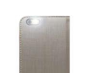 Moshi Overture Flip Wallet Case - кожен/текстилен калъф, тип портфейл и поставка за iPhone 6, iPhone 6S (титан-кафяв) 3
