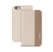 Moshi Overture Flip Wallet Case - кожен/текстилен калъф, тип портфейл и поставка за iPhone 6, iPhone 6S (бежов) 1