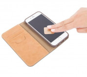 Moshi Overture Flip Wallet Case - кожен/текстилен калъф, тип портфейл и поставка за iPhone 6, iPhone 6S (бежов) 2