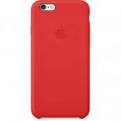 Apple iPhone Case - оригинален кожен кейс (естествена кожа) за iPhone 6 Plus, iPhone 6S Plus (червен)