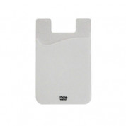Out Of Style Phone Wallet White - практичен силиконов джоб, прикрепящ се към гърба на вашето мобилно устройство (бял)