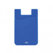 Out Of Style Phone Wallet Blue - практичен силиконов джоб, прикрепящ се към гърба на вашето мобилно устройство (син)