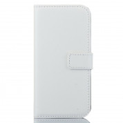 Wallet Flip Case - кожен калъф, тип портфейл за Samsung Galaxy Alpha SM-G850 (бял)