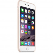 Apple iPhone Case - оригинален кожен кейс (естествена кожа) за iPhone 6 Plus, iPhone 6S Plus (бледо розов) 7