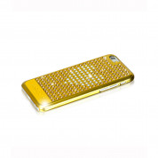 Bling My Thing Extravaganza Gold Heart Case - дизайнерски поликарбонатов кейс с кристали Сваровски за iPhone 6, iPhone 6S (златист) 2