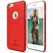 Elago S6P Slim Fit Case + HD Clear Film - качествен кейс и HD покритие за iPhone 6 Plus (червен)