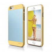 Elago S6P Outfit Aluminum + HD Clear Film - алуминиев кейс и HD покритие за iPhone 6 Plus, iPhone 6S Plus (син-жълт)